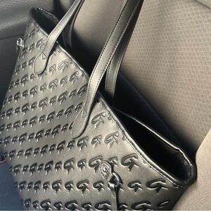 Stylish Black Embossed Tote Bag